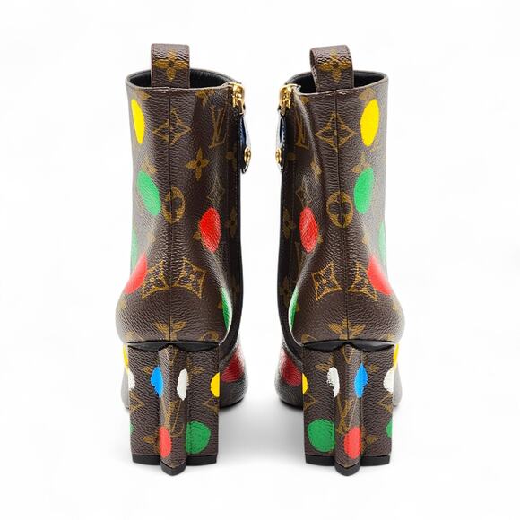 Louis Vuitton x Yayoi Kusama Monogram Dots Coated Ankle Boots EU 36 US 5.5 - NWB - Picture 6 of 11